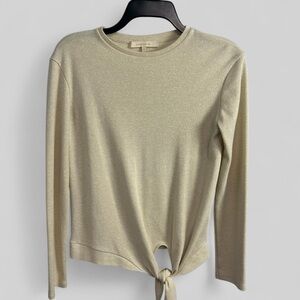 La Fee Maraboutee front tie, gold shimmer sweater, size XS, France